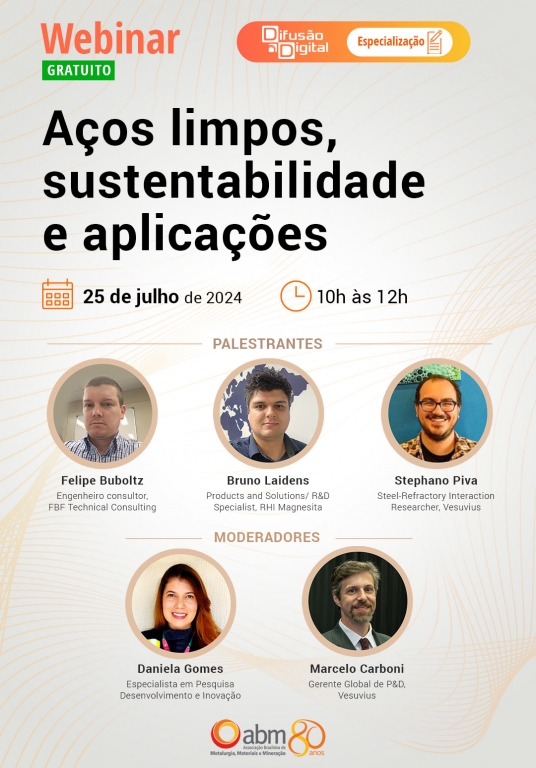 ABM promove Webinar sobre o tema “Aços limpos, sustentabilidade e aplicações”