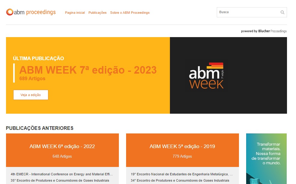 Em plataforma digital, ABM disponibiliza proceedings de 2004 a 2023
